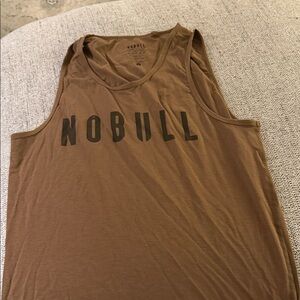 NOBULL Tan Sleeveless Top with Black Lettering